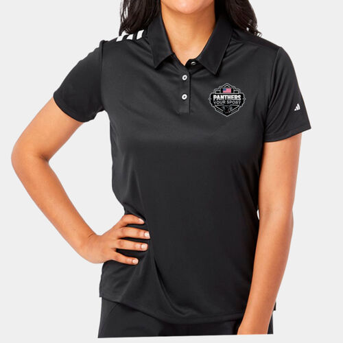 Personalized Women's 3-Stripes Shoulder Polo Thumbnail