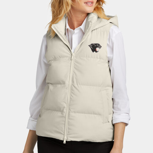 Women's Embroidered Puffy Vest Thumbnail